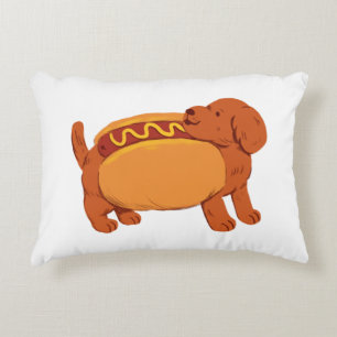 Dackel Hund in Hot Dog Dekokissen