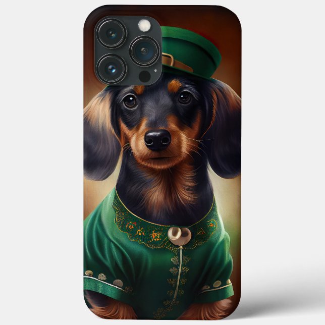 Dackel Hund in St. Patrick's Day Dress Case-Mate iPhone Hülle (Rückseite)