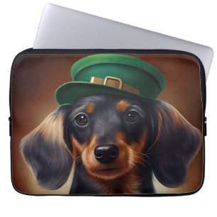 Dackel Hund in St. Patrick's Day Dress Laptopschutzhülle