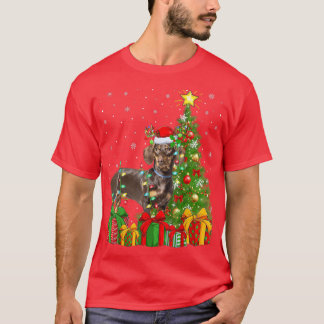 Dackel Hund Licht Weihnachtsbaum Santa Dackel C T-Shirt