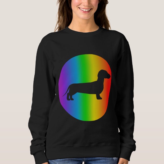 Dackel Hund Lover Rainbow Silhouette Sweatshirt (Vorderseite)