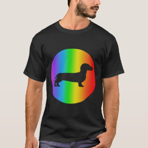 Dackel Hund Lover Rainbow Silhouette T-Shirt