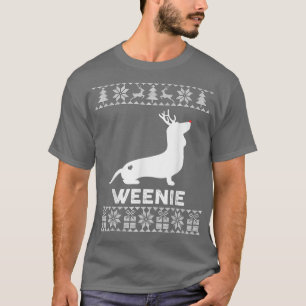 Dackel Hund Lover Würstchen Rentier Ugly Weihnacht T-Shirt