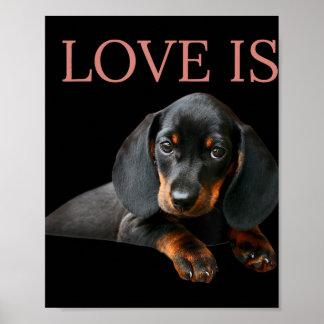 Dackel Hund Mama Vater Männer Frauen Kinder Gesche Poster