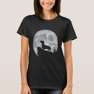 Dackel Hund mit dem Mond für Dackel Eigentümer T-Shirt