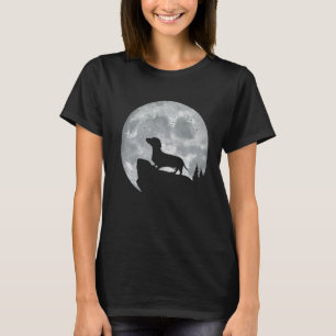 Dackel Hund mit dem Mond für Dackel Eigentümer T-Shirt