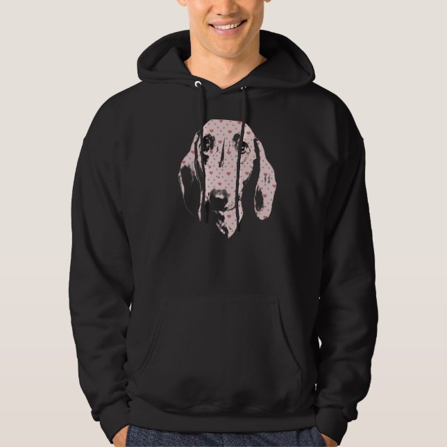 Dackel Hund mit Minimalistischer Silhouette konfro Hoodie (Vorderseite)