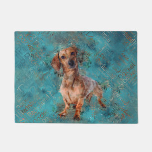 Dackel Hund Mixed Media Art Fußmatte