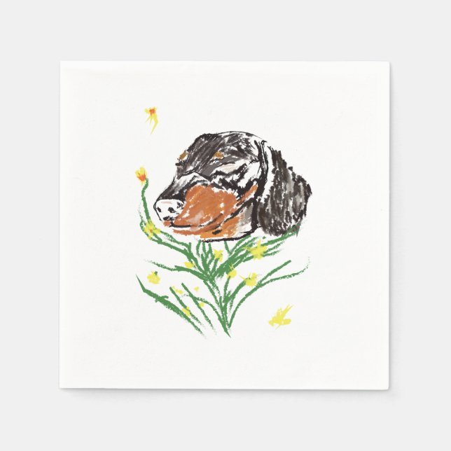 Dackel Hund, Muster für Tiere Serviette (Vorderseite)