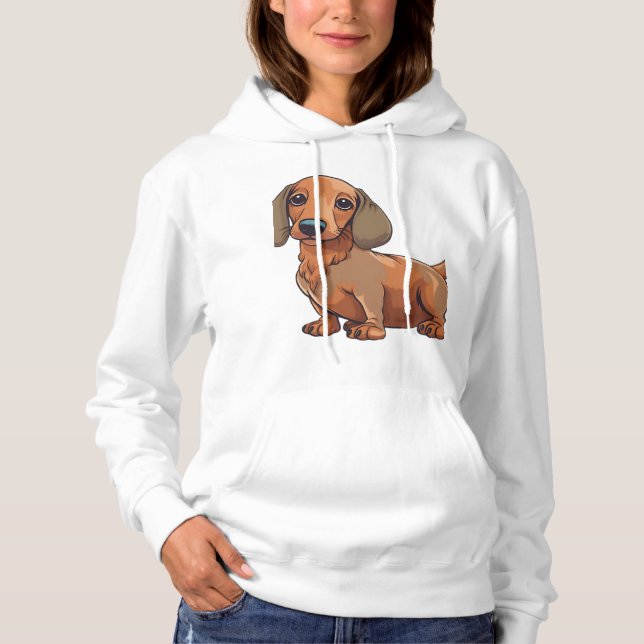 Dackel Hund Niedlich Hoodie (Vorderseite)