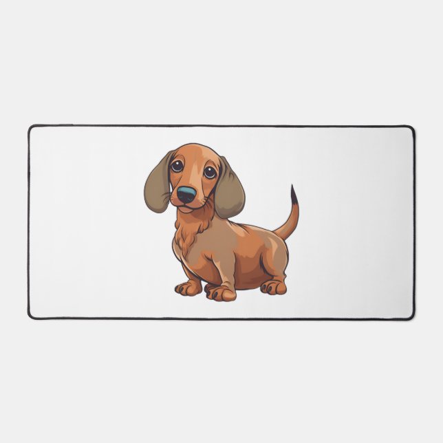 Dackel Hund Niedlich Schreibtischunterlage (Vorderseite)