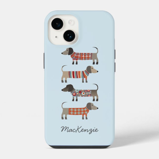Dackel Hund Personalisiert iPhone Hülle (Rückseite)
