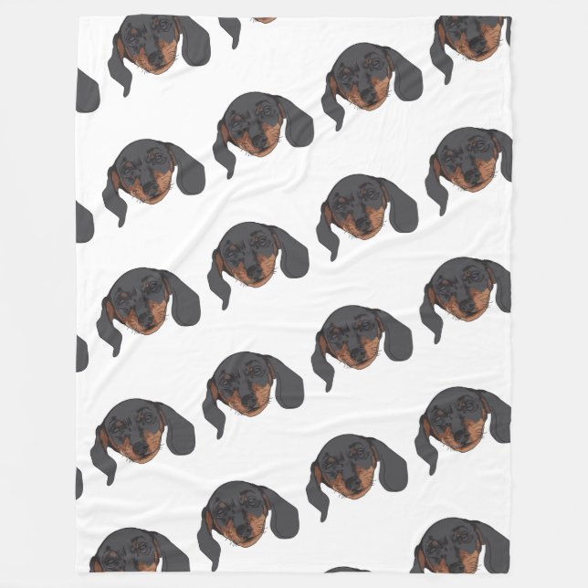 Dackel Hund Portrait Fleecedecke (Vorderseite)
