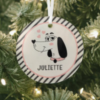 Dackel Hund Romantische rosa Herzen Personalisiert