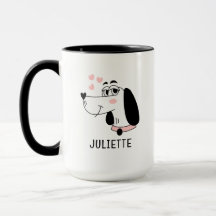 Dackel Hund Romantische rosa Herzen Personalisiert