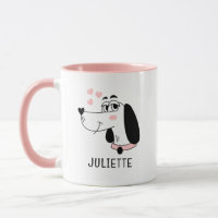 Dackel Hund Romantische rosa Herzen Personalisiert