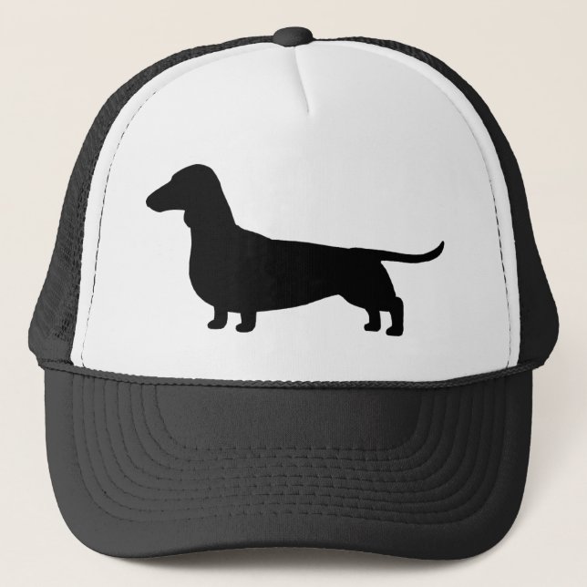 Dackel Hund Silhouette Dackel Hund Würstchen Truckerkappe (Vorderseite)