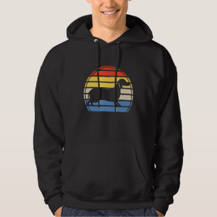 Dackel Hund Silhouette Retro Vintager Sonnenunterg Hoodie