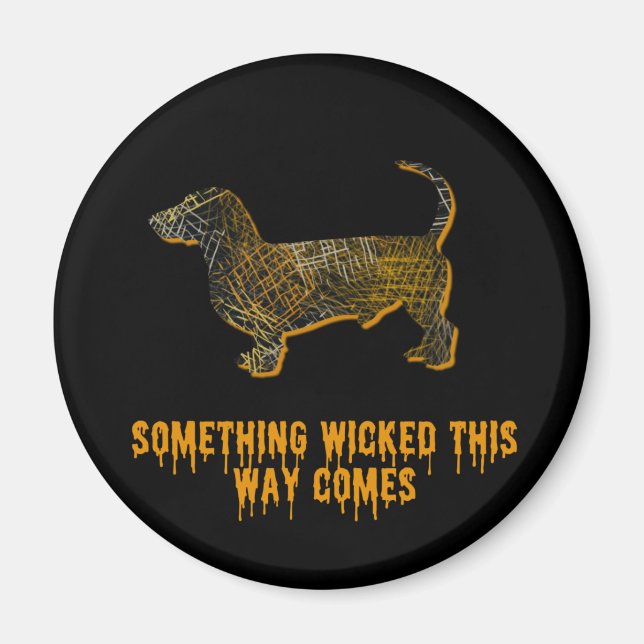 Dackel Hund Silhouette Spaß Halloween Magnet (Vorne)