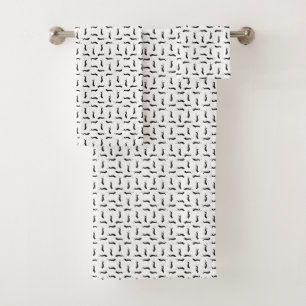 Dackel Hund Silhouetten CUSTOM HINTERGRUNDFARBE Badhandtuch Set