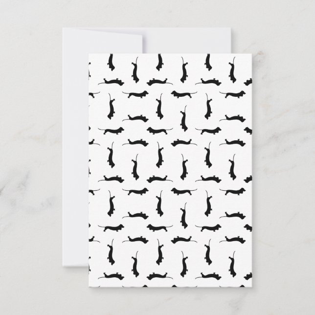 Dackel Hund Silhouetten CUSTOM HINTERGRUNDFARBE Dankeskarte (Vorderseite)