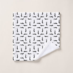 Dackel Hund Silhouetten CUSTOM HINTERGRUNDFARBE Waschlappen