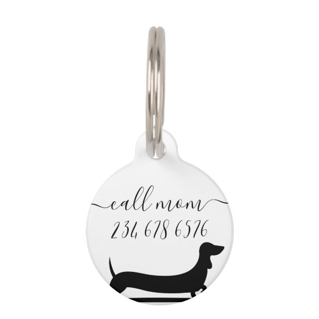 Dackel Hund Telefonnummer Haustiermarke (Rückseite)