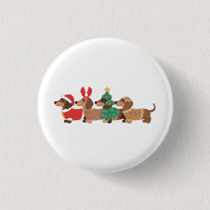 Dackel Hund trägt Weihnachten Hunde Liebhaber  Button