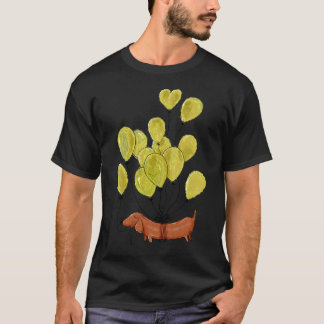 Dackel Hund und Gelbballoons T-Shirt