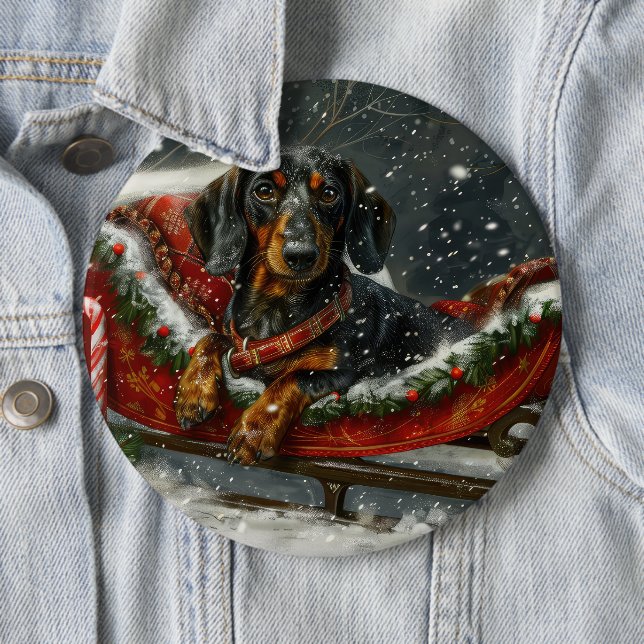 Dackel Hund Weihnachten Button (Beispiel)
