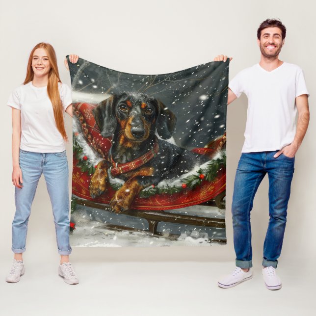 Dackel Hund Weihnachten Fleecedecke (Beispiel)