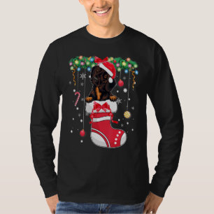 Dackel Hund Weihnachten Hund Weihnachten Strumpf 1 T-Shirt