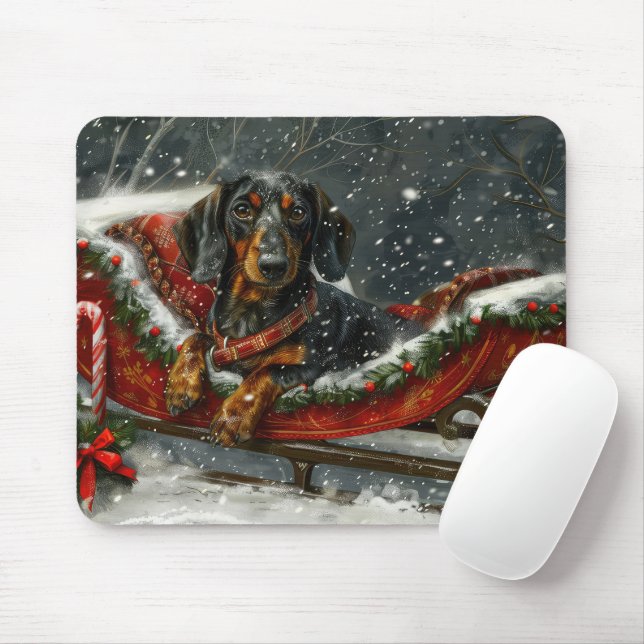 Dackel Hund Weihnachten Mousepad (Mit Mouse)