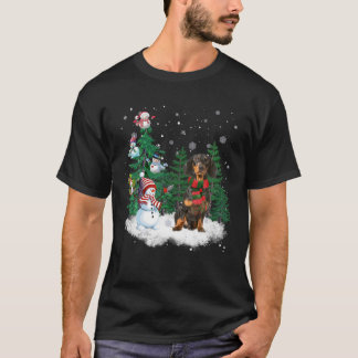 Dackel Hund Weihnachten Snowman Xmas Tree Pajama T-Shirt