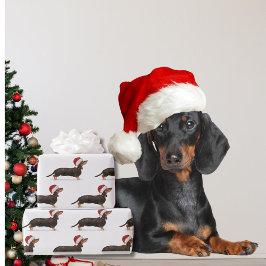 Dackel Hund Weihnachts-Weihnachtsmannmütze Geschenkpapier