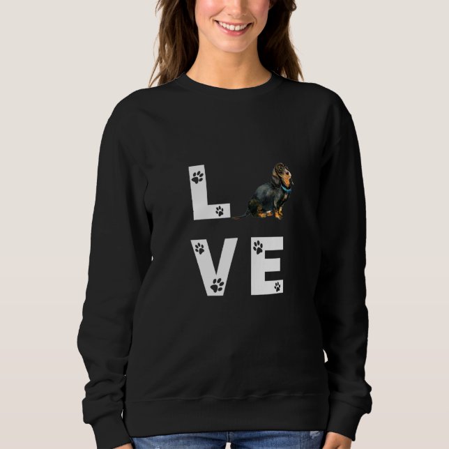Dackel Hund Welpe Liebe Sweatshirt (Vorderseite)