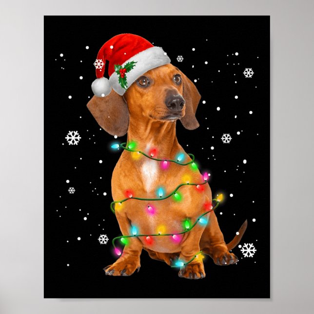 Dackel Hunde Baum Weihnachtsgeschenke für Haustier Poster (Vorne)