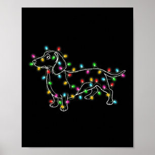 Dackel Hunde Baum Weihnachtsgeschenke für Haustier Poster