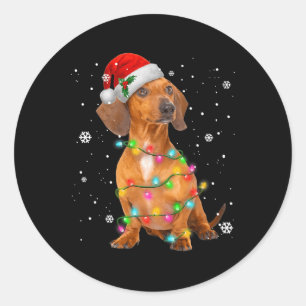 Dackel Hunde Bäume Weihnachtsgeschenke für Haustie Runder Aufkleber