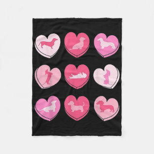 Dackel Hunde Dackel Herz Candy Valentinstag D Fleecedecke