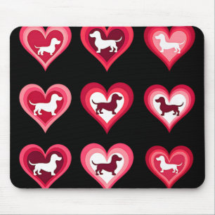 Dackel Hunde Dackel Herz Candy Valentinstag D Mousepad