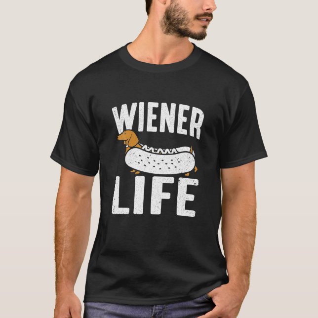 Dackel Hunde Designs für Men Weiner Life Dachshun T-Shirt (Vorderseite)