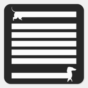 Dackel Hunde Funny Niedlich Dog Holder Welpengesch Quadratischer Aufkleber