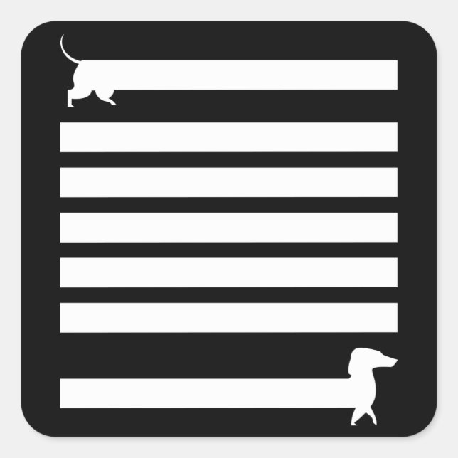 Dackel Hunde Funny Niedlich Dog Holder Welpengesch Quadratischer Aufkleber (Vorderseite)