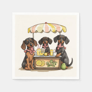 Dackel Hunde Lemonade Stand Serviette
