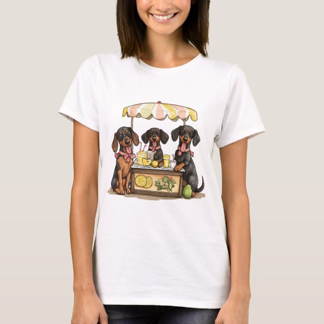 Dackel Hunde Lemonade Stand T-Shirt (Vorderseite)