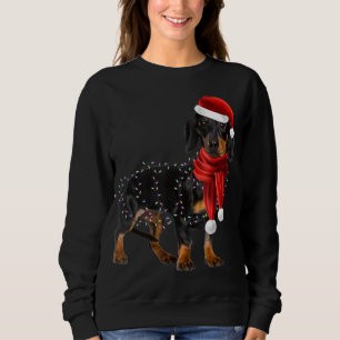 Dackel Hunde mit Weihnachtsleuchten Weihnachtsgesc Sweatshirt
