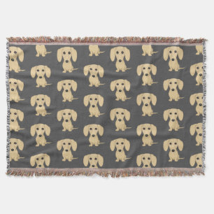 Dackel-Hunde-Muster mit glatter Creme Decke
