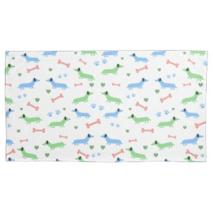 Dackel Hunde Niedliche Dackeln Paws Green Kissenbezug