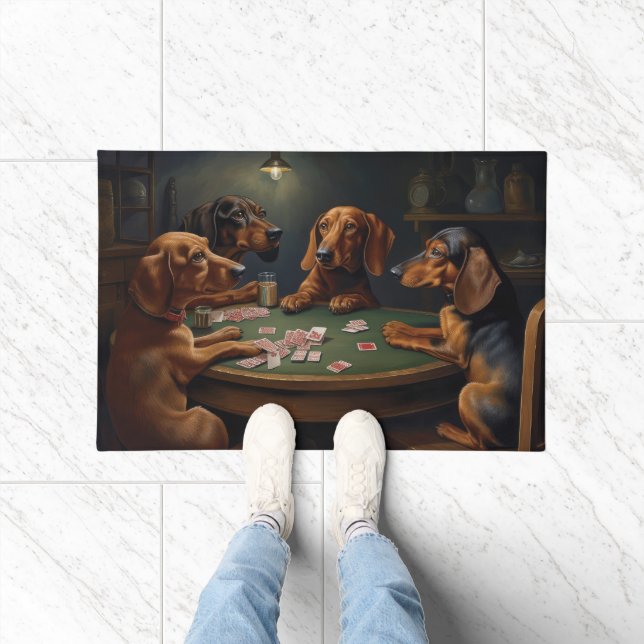 Dackel Hunde Poker Art Fußmatte (Indoor)